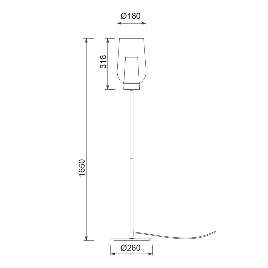 Lampadaire Nora, verre