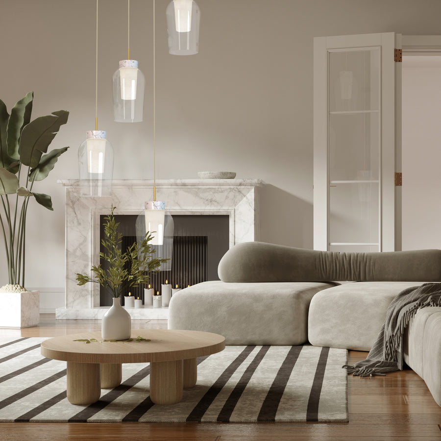 Suspension Nora 5 lumières, verre