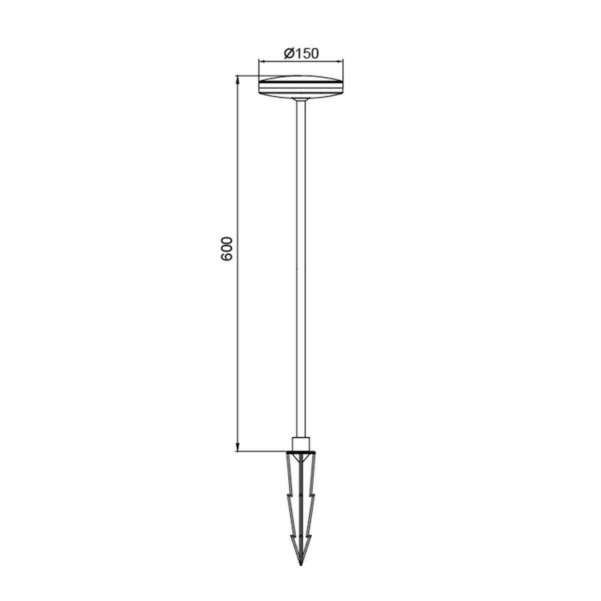 Borne extérieure LED Akita noire, IP54, H 60 cm