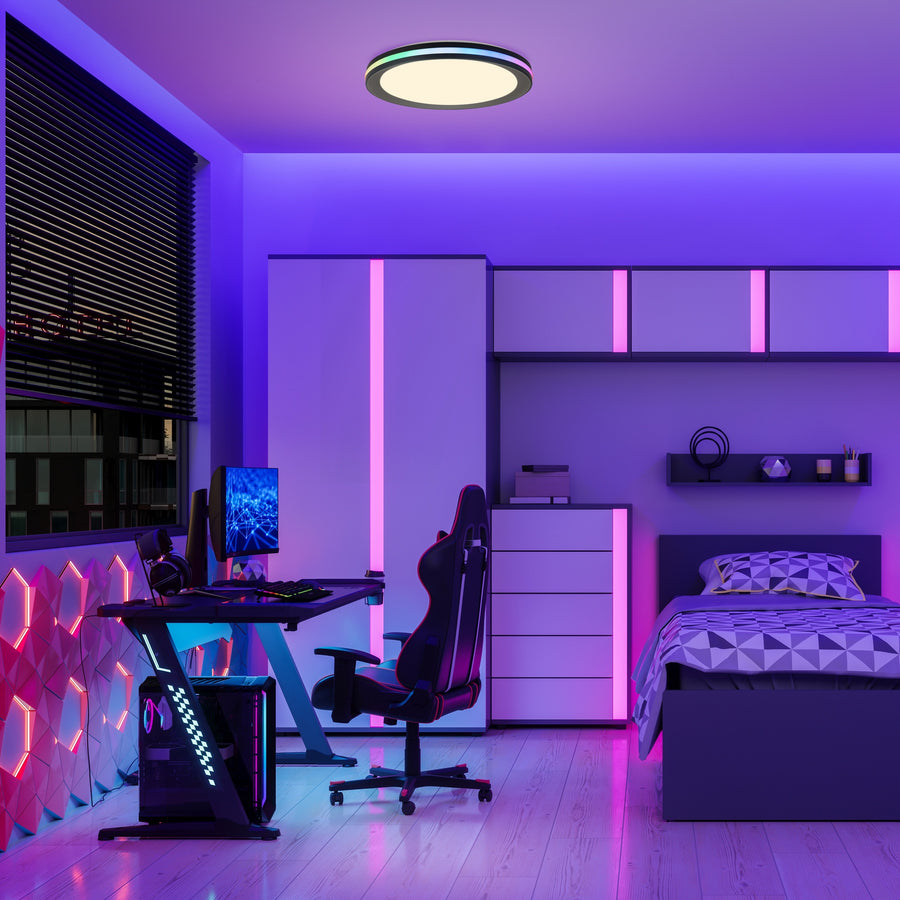 Plafonnier LED Gamer avec télécommande RGB