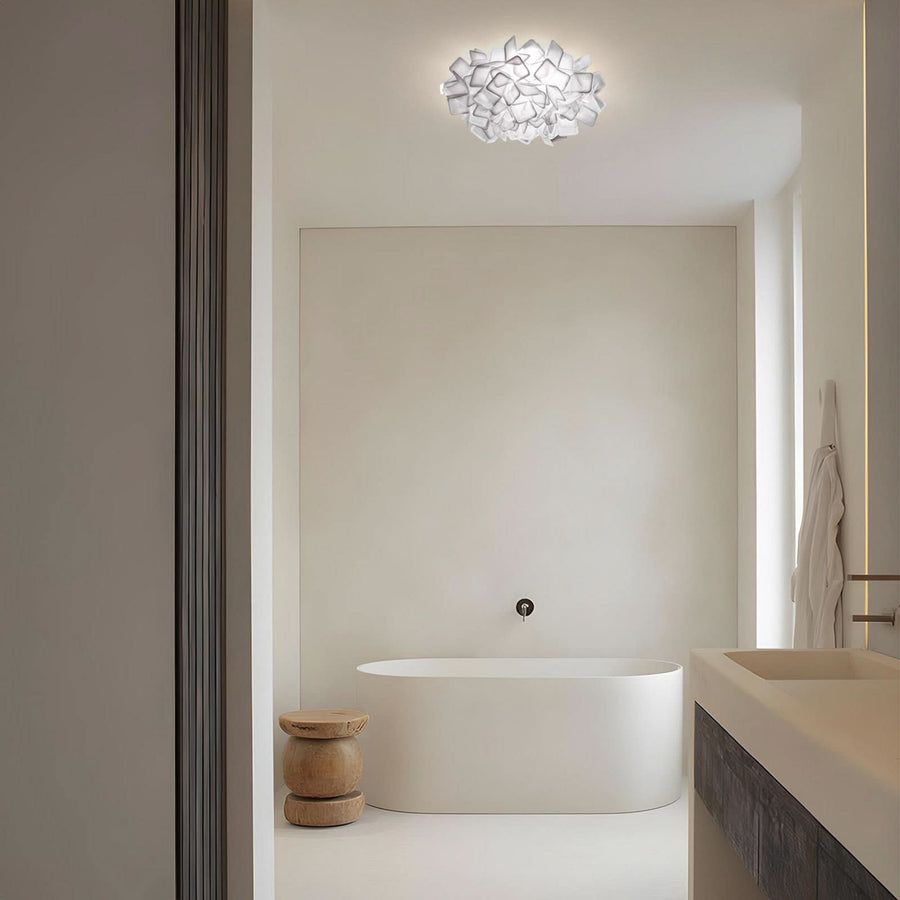 Applique murale Clizia, blanc, 2 lumières, Ø 53 cm