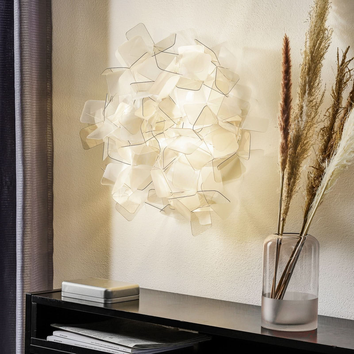 Applique murale Clizia, gris fumée, 2 lumières, Ø 53 cm