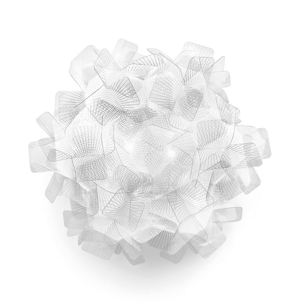 Applique murale Clizia Pixel en cristal, blanc, 2 lumières, Ø 32 cm