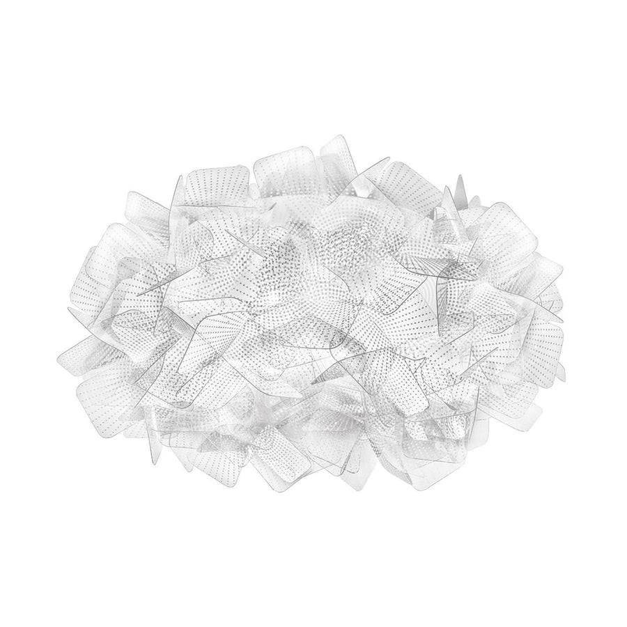 Applique murale Clizia Pixel en cristal, blanc, 2 lumières, Ø 32 cm