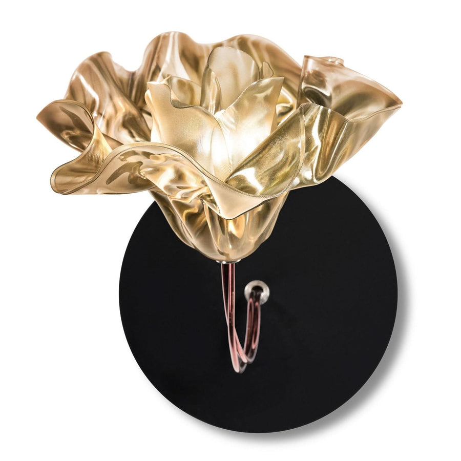 Applique murale LaFleur en cuivre, noir et doré, hauteur 16 cm