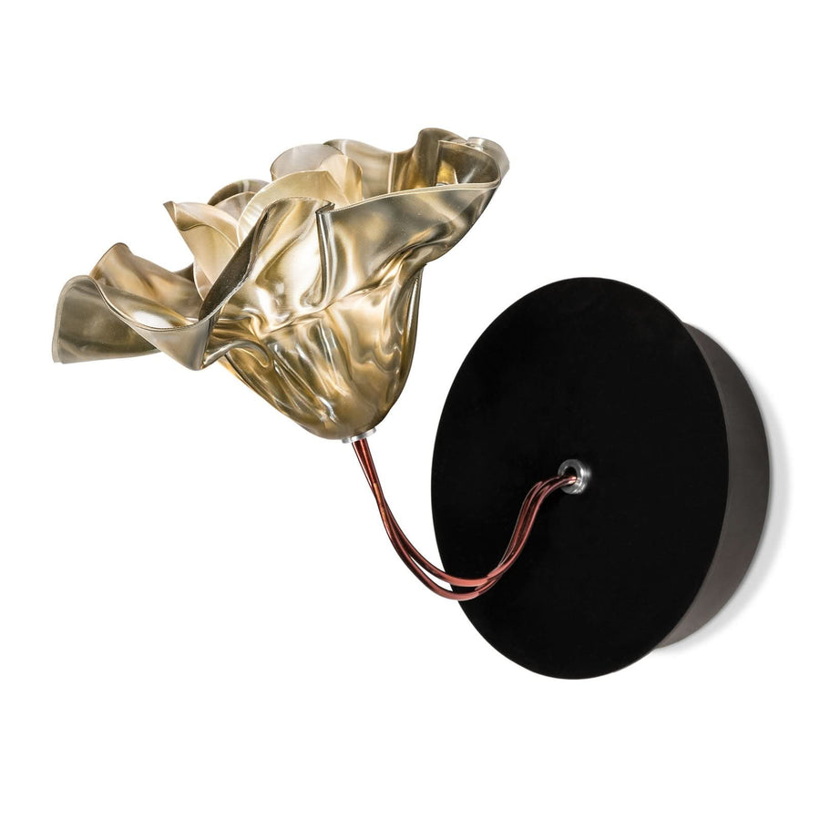 Applique murale LaFleur en cuivre, noir et doré, hauteur 16 cm