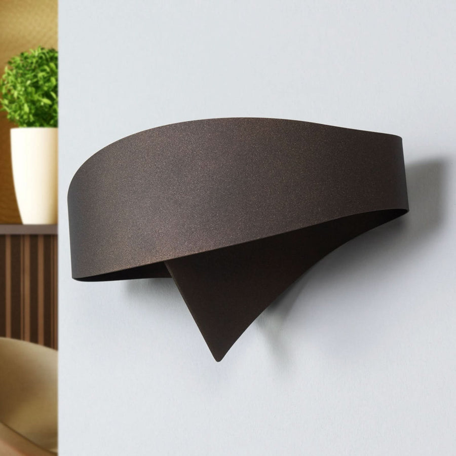 Applique murale Scudo en acier, bronze, 2 lumières, hauteur 16 cm