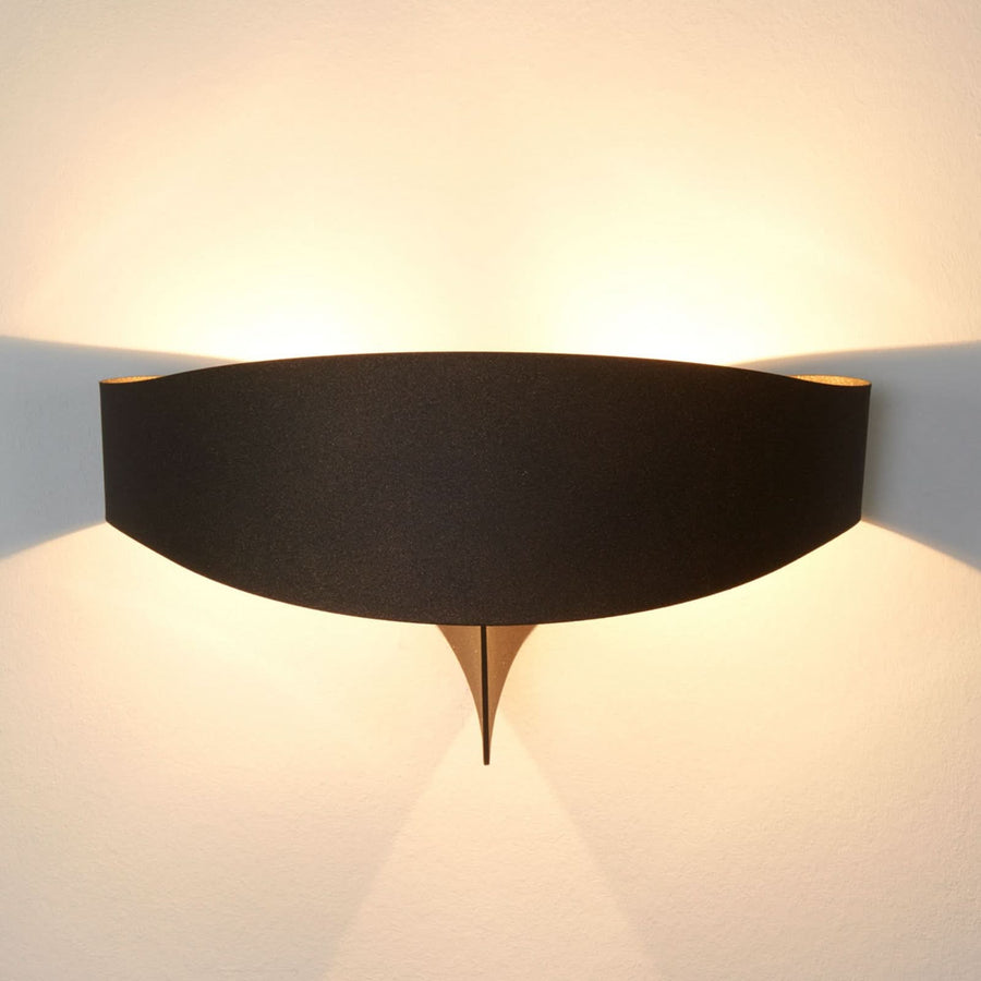 Applique murale Scudo en acier, bronze, 2 lumières, hauteur 16 cm