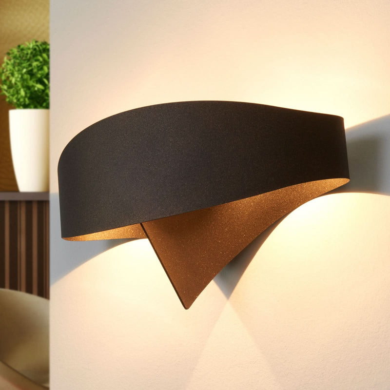 Applique murale Scudo en acier, bronze, 2 lumières, hauteur 16 cm