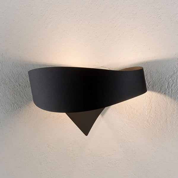 Applique murale Scudo en acier, noir, 2 lumières, hauteur 16 cm