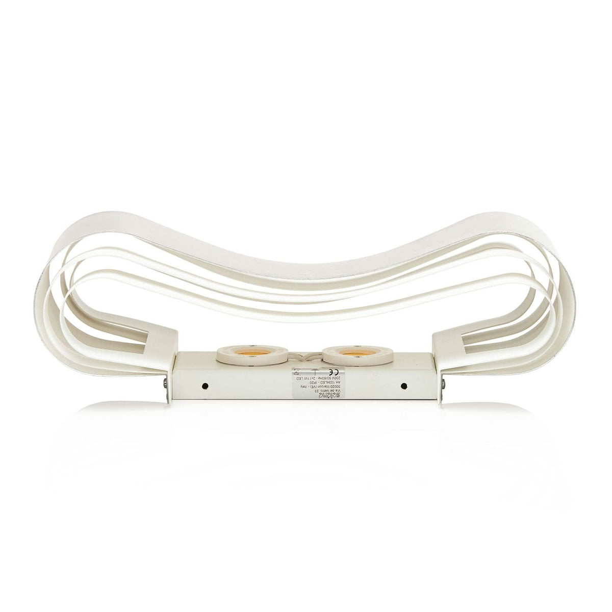 Applique murale LED Ionica en verre, feuille d'argent et blanc satiné, hauteur 20 cm