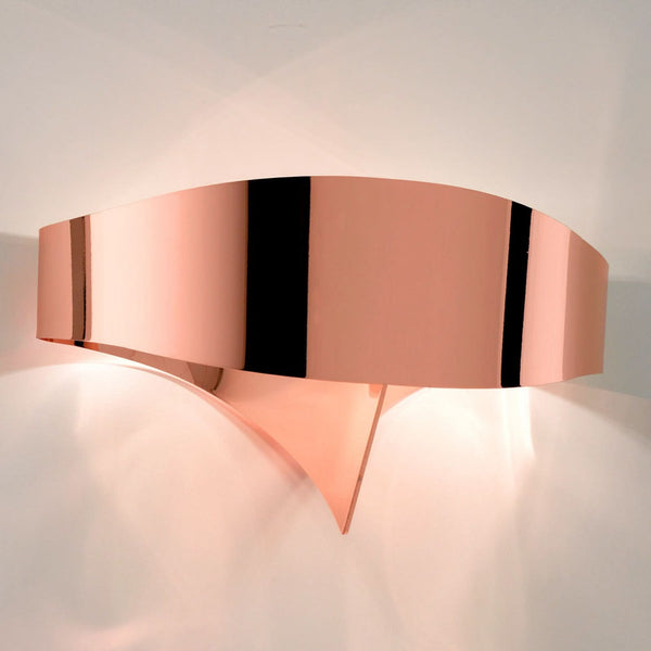 Applique murale Scudo en acier, cuivre, 2 lumières, hauteur 16 cm