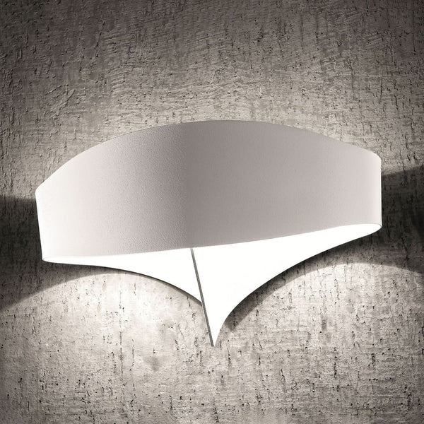 Applique murale LED Scudo en acier, blanc, hauteur 16 cm
