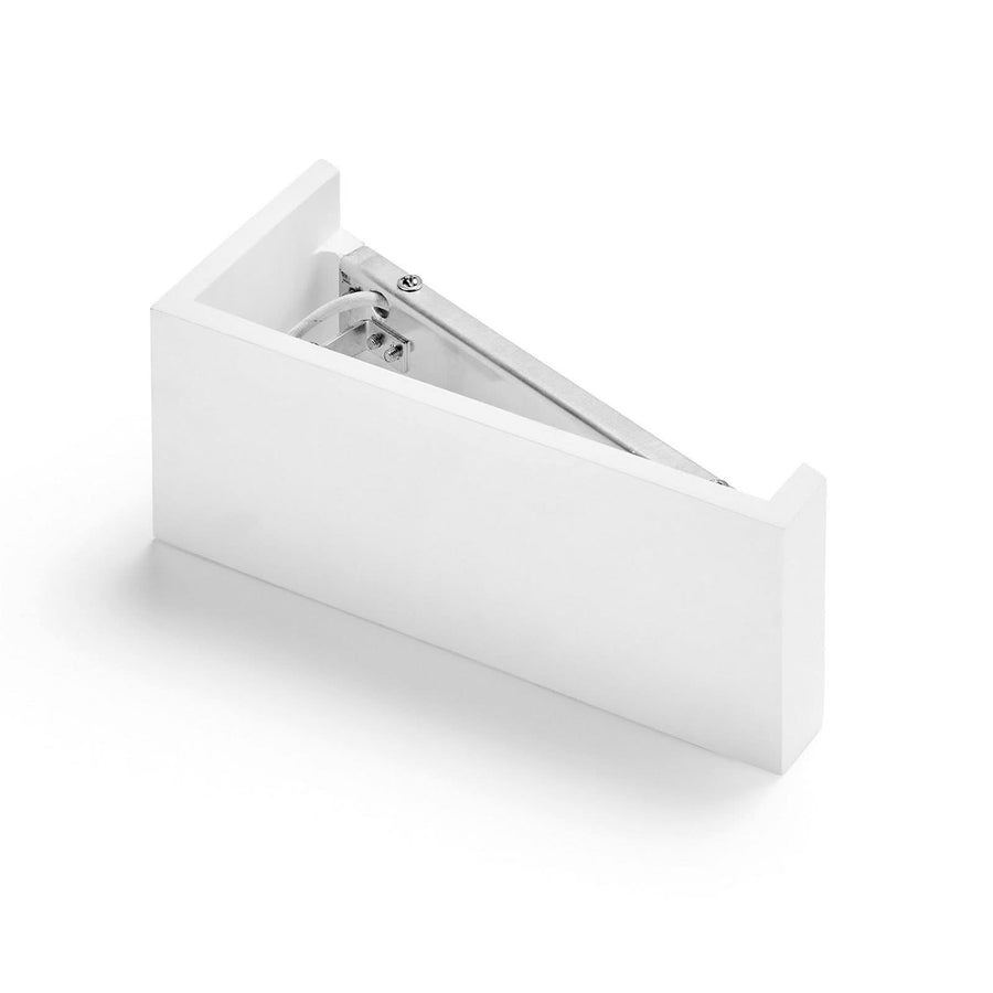 Applique murale Teos en plâtre, blanc, 2 lumières, hauteur 7,5 cm