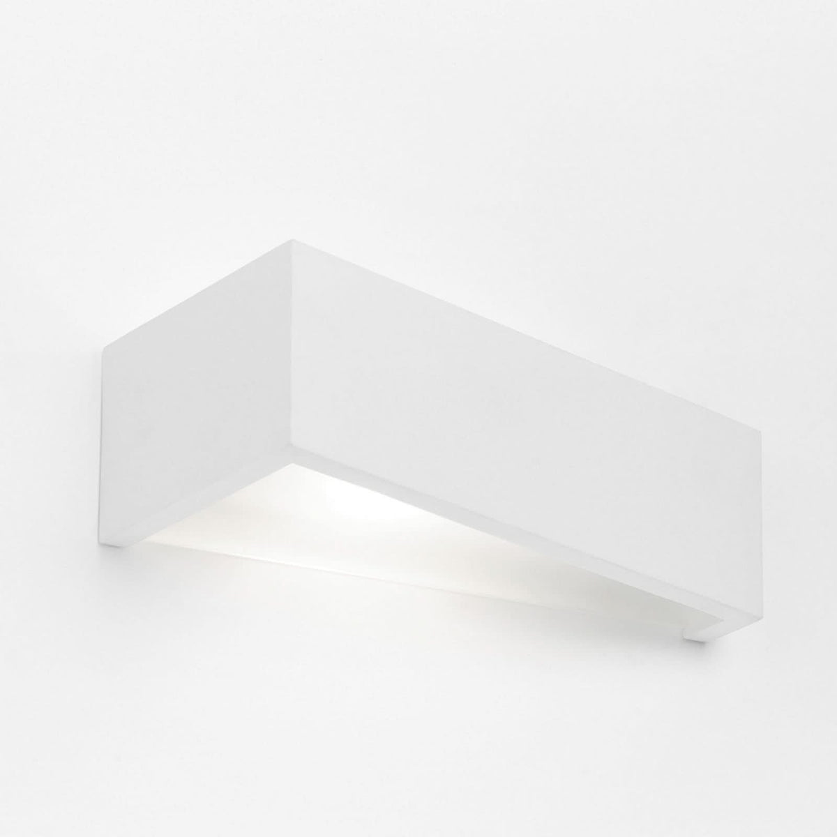 Applique murale Teos en plâtre, blanc, 2 lumières, hauteur 7,5 cm