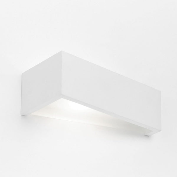 Applique murale Teos en plâtre, blanc, 2 lumières, hauteur 7,5 cm