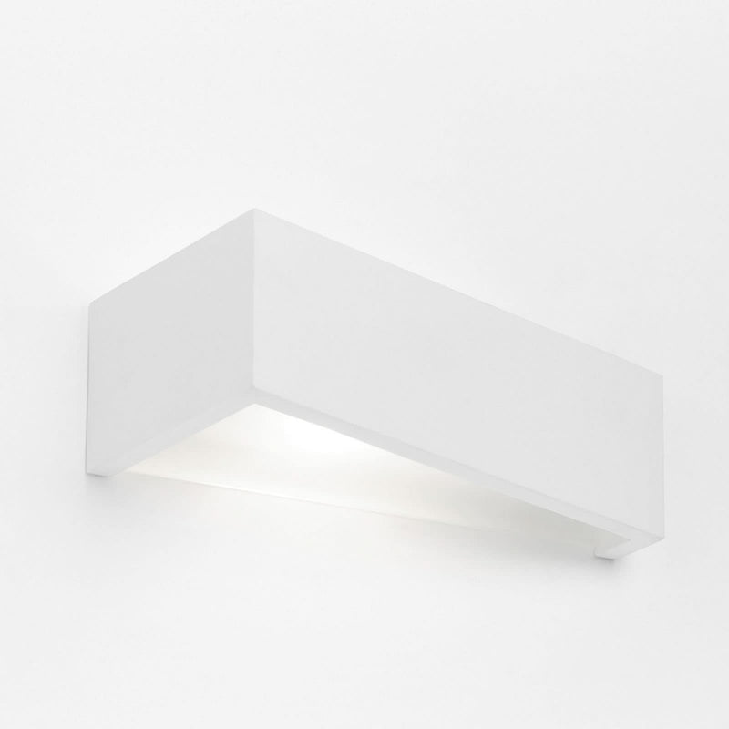 Applique murale Teos en plâtre, blanc, 2 lumières, hauteur 7,5 cm