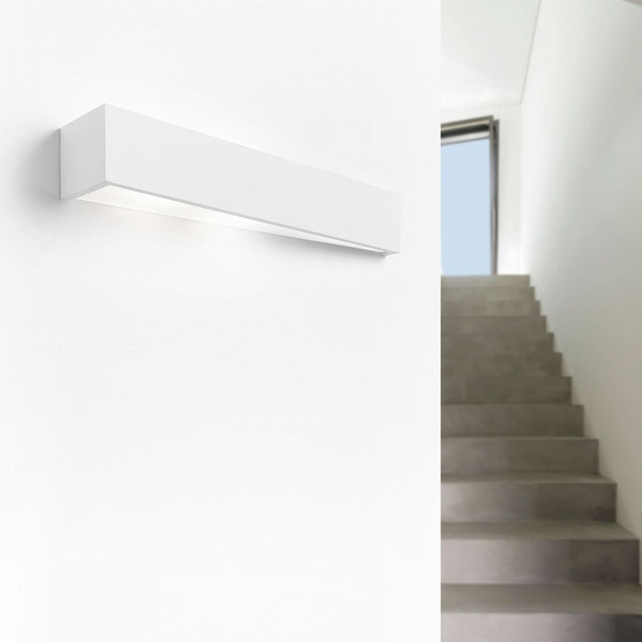 Applique murale Teos en plâtre, blanc, 3 lumières, hauteur 7,5 cm