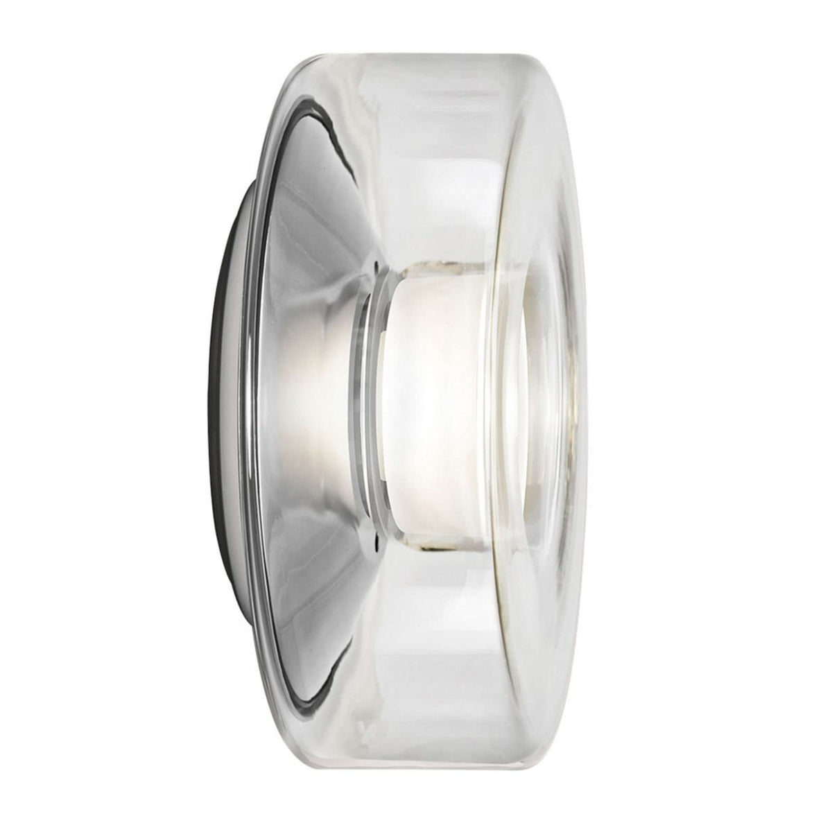 Applique murale LED Curling Wall S en verre, transparent, Ø 17,5 cm