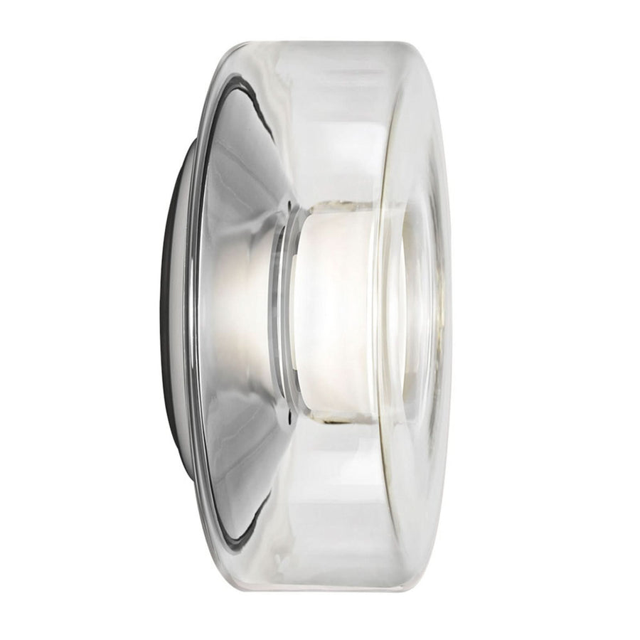 Applique murale LED Curling Wall S en verre, transparent, Ø 17,5 cm