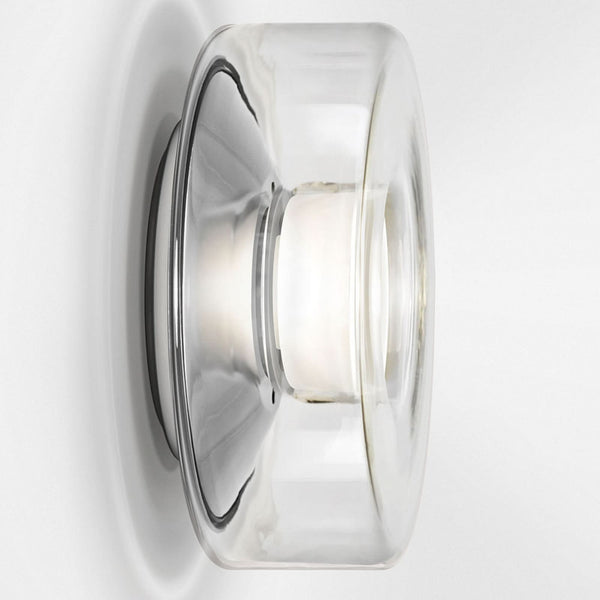 Applique murale LED Curling Wall M en verre, transparent, Ø 25 cm