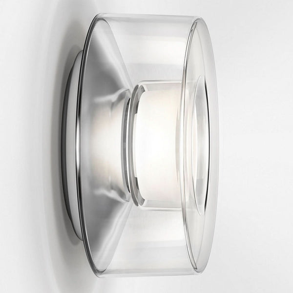 Applique murale LED Curling Wall M en aluminium, transparent, Ø 21,8 cm