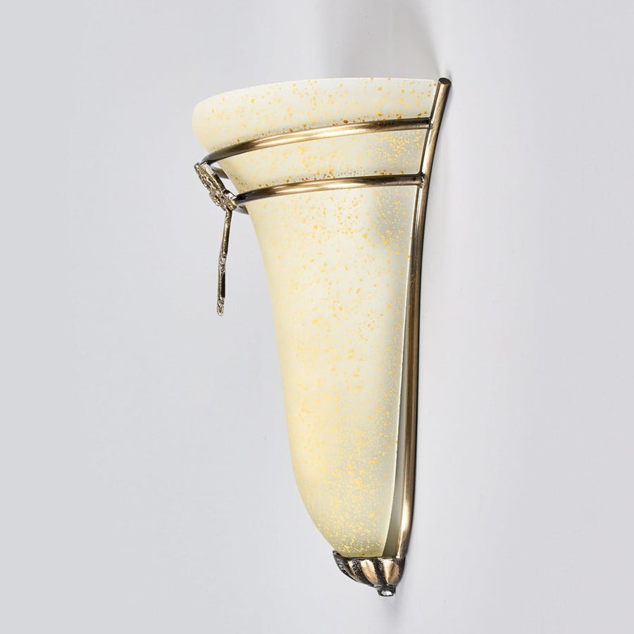 Applique murale Ascana en verre, bronze et crème, hauteur 28 cm
