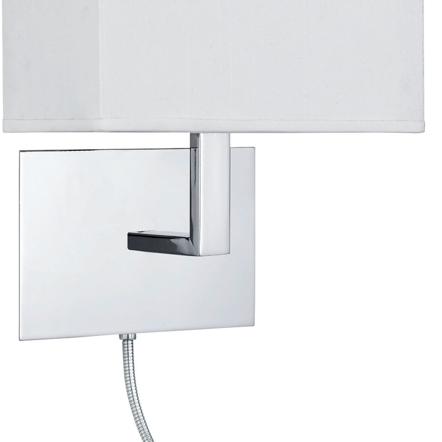 Applique murale 6519 en tissu, chrome et blanc, hauteur 26 cm