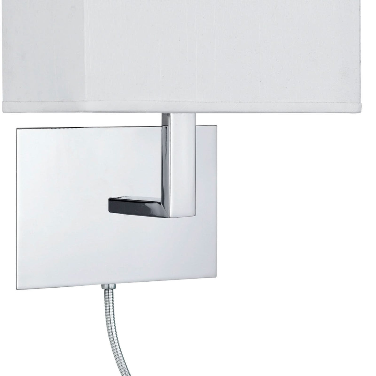 Applique murale 6519 en tissu, chrome et blanc, hauteur 26 cm
