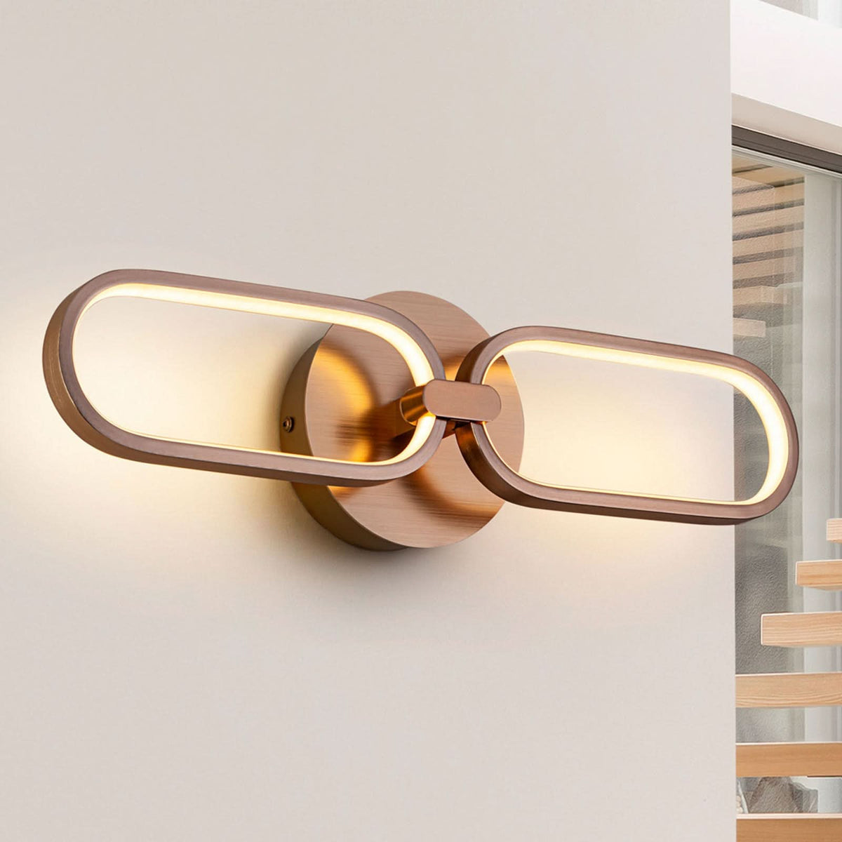 Applique murale LED Colette en aluminium, rose et blanc, hauteur 14 cm