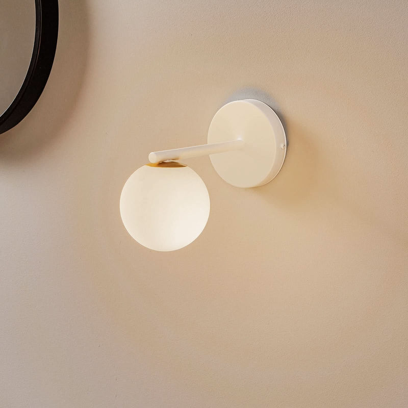 Applique murale Gama en verre, blanc, hauteur 18 cm