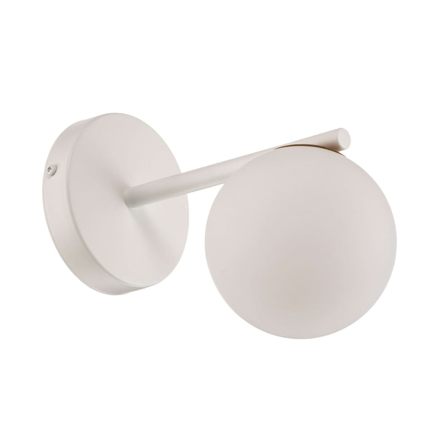 Applique murale Gama en verre, blanc, hauteur 18 cm