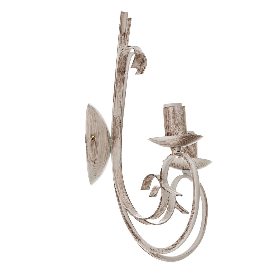 Applique murale Pompei en métal, blanc, 2 lumières, hauteur 40 cm