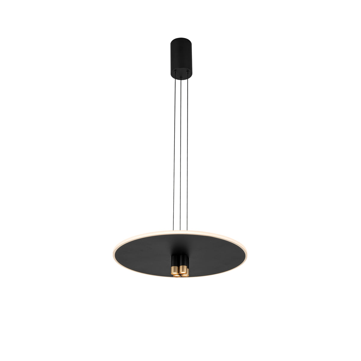 Suspension LED Nomada noire et dorée, Ø 48,6 cm