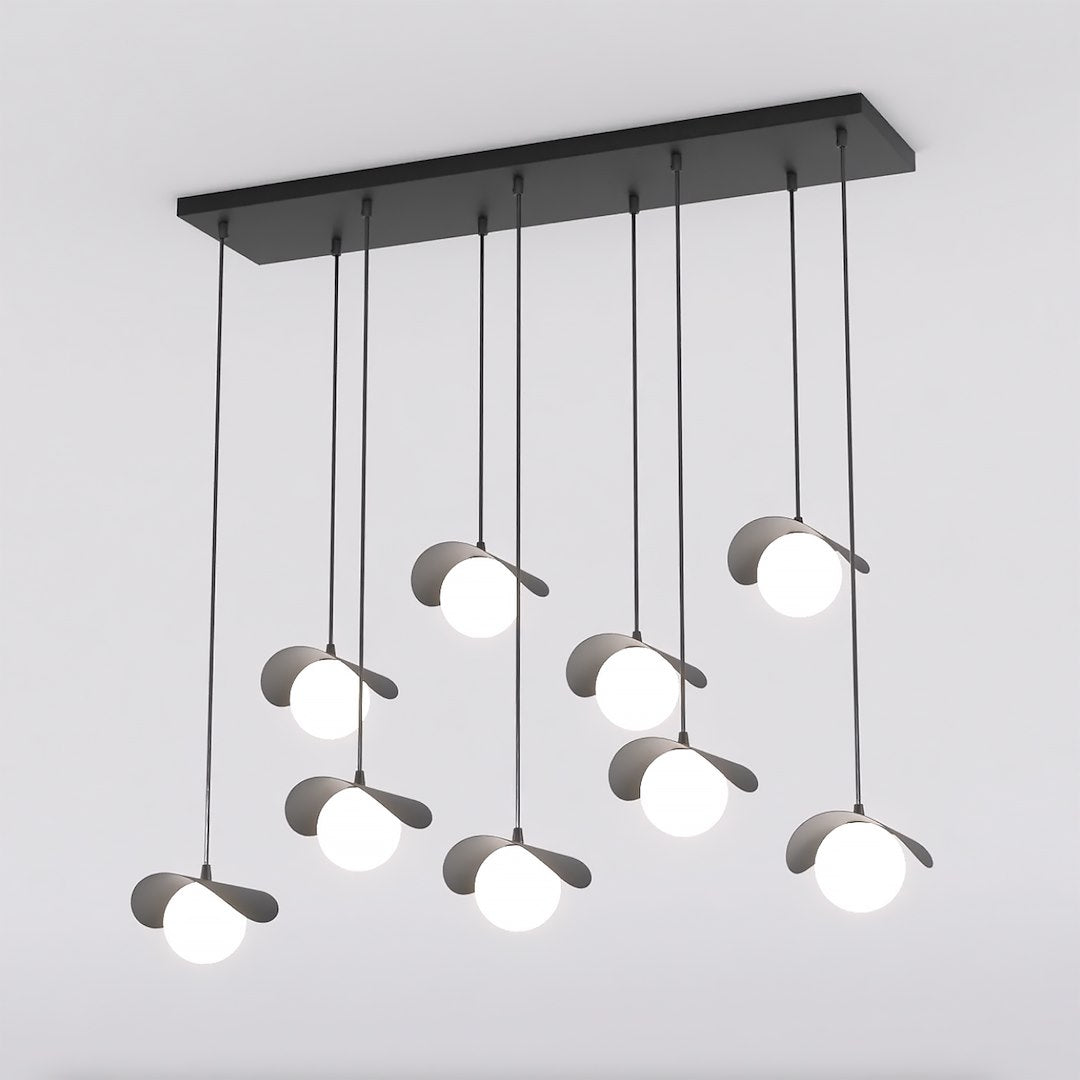Ritual 9-light black pendant lamp
