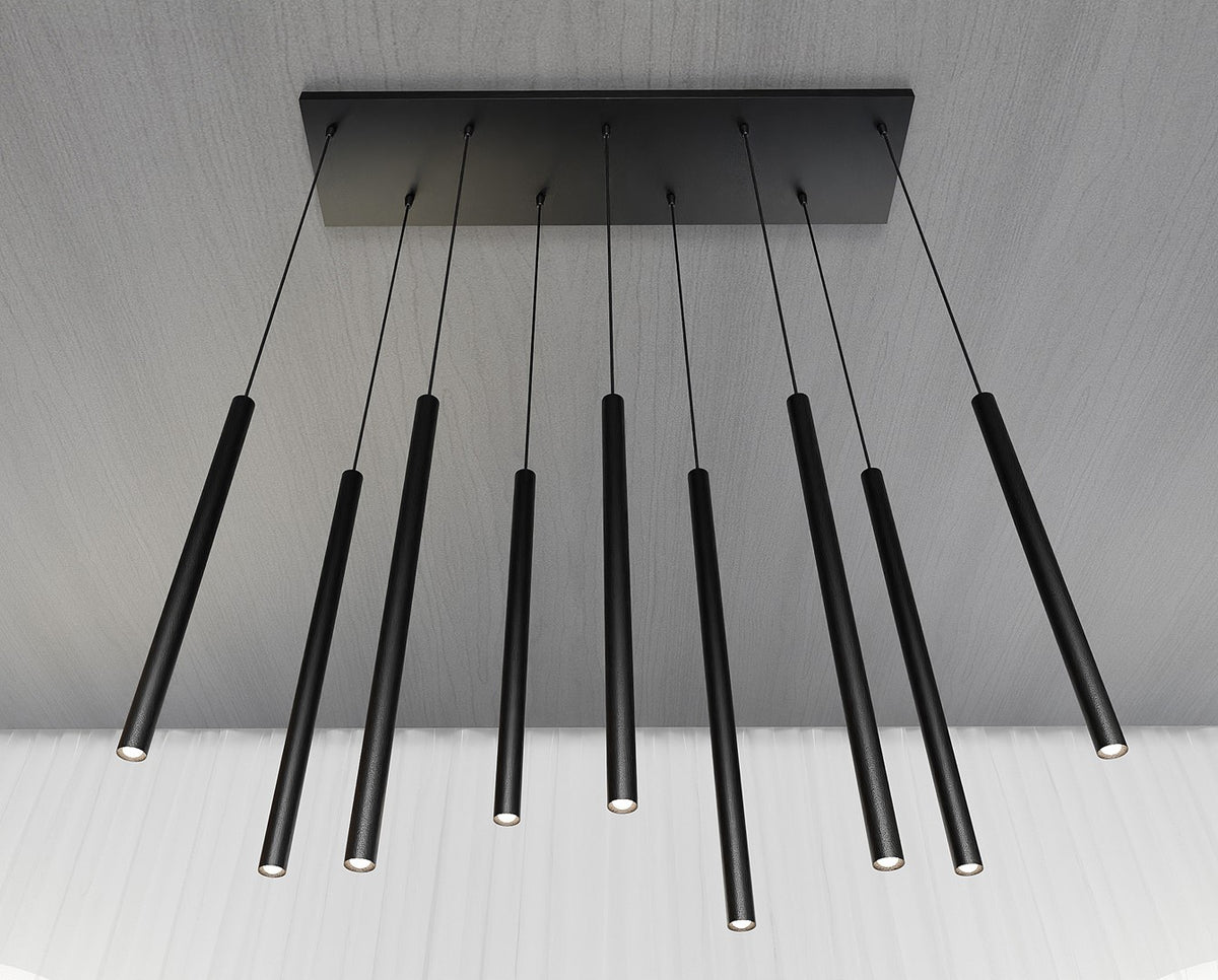 Selter 9-light black pendant light