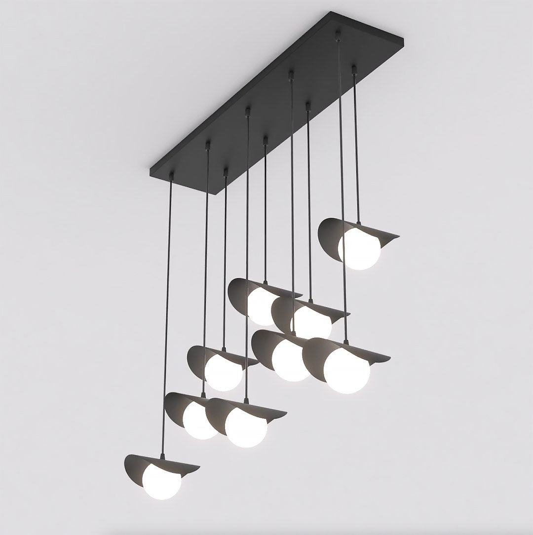 Ritual 9-light black pendant lamp