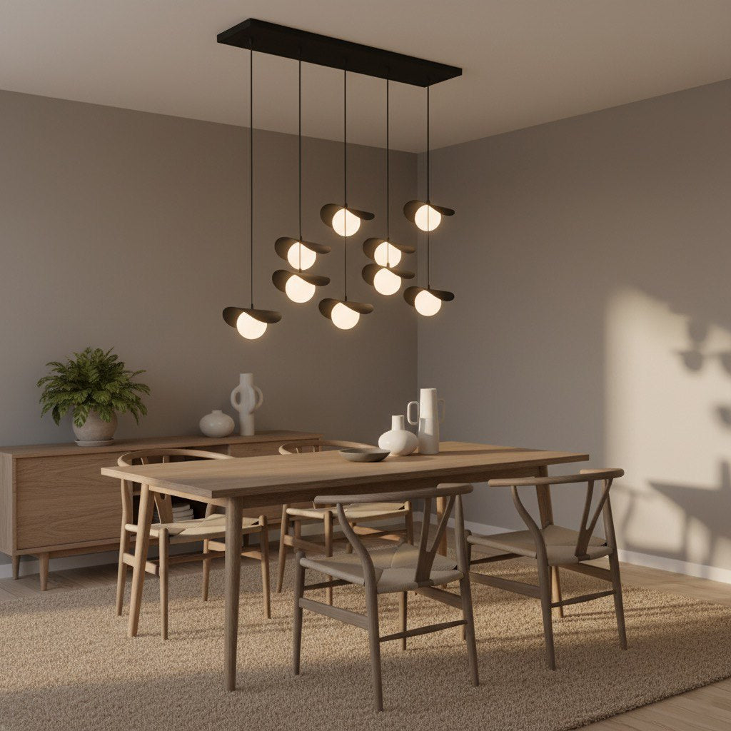 Ritual 9-light black pendant lamp