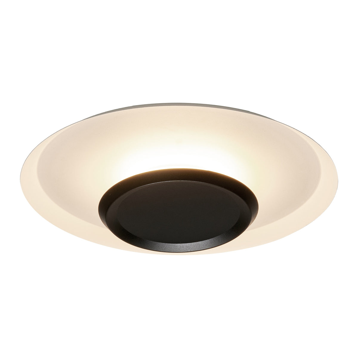 Plafonnier LED Tina blanc mat et noir, Ø 56 cm