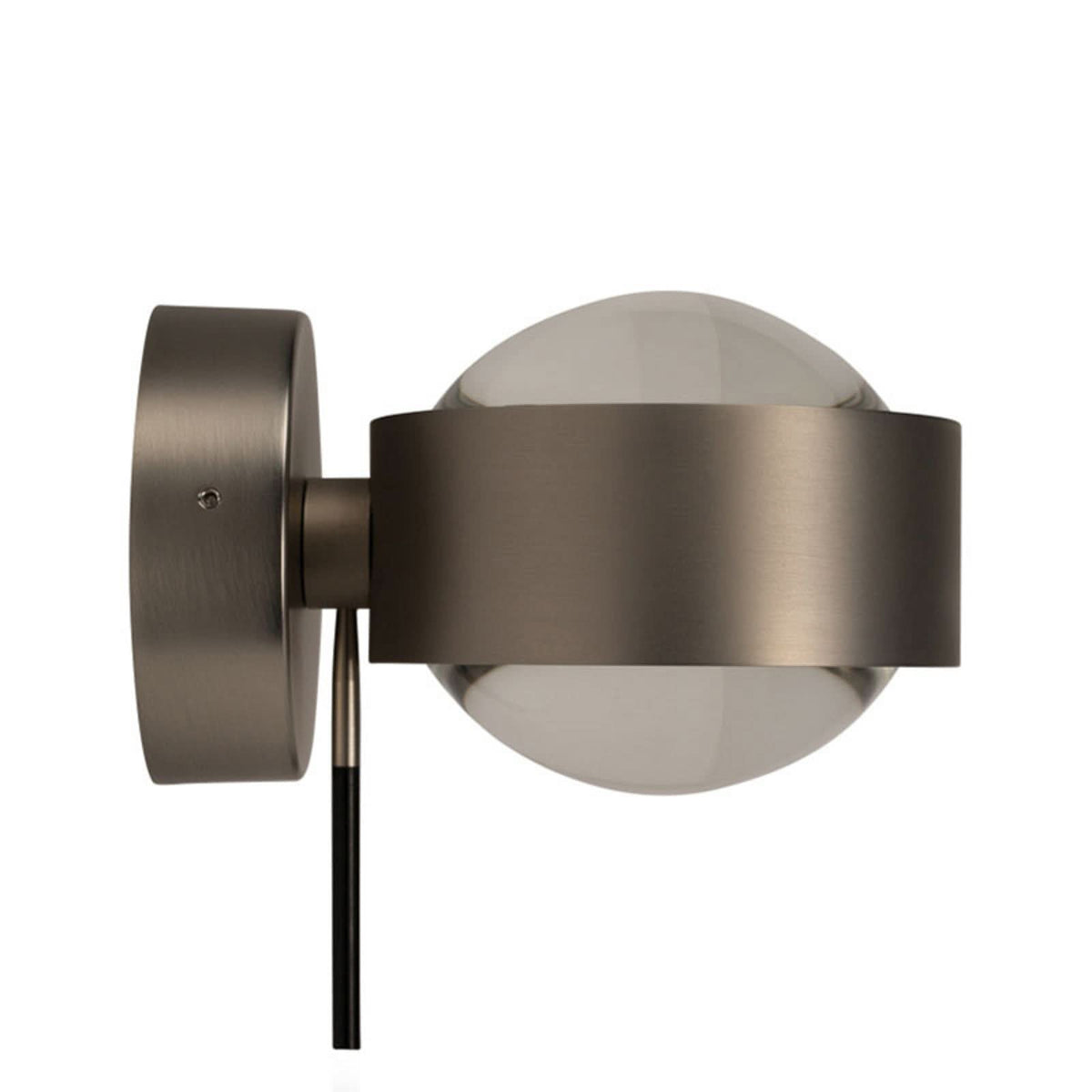 Applique murale Puk Wall Mini en verre, nickel mat, hauteur 6,5 cm