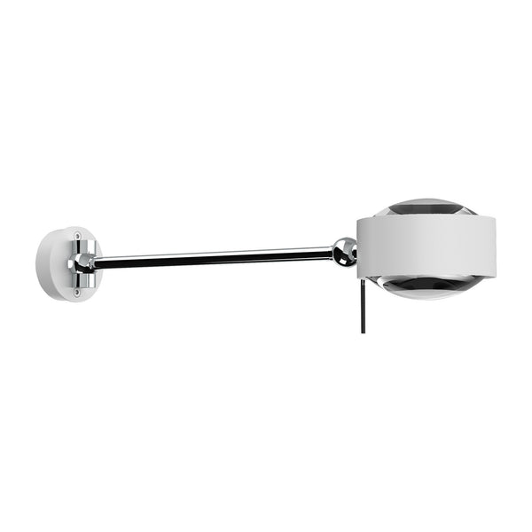 Applique murale Puk Maxx Hotel en aluminium, blanc mat et transparent, hauteur 7,5 cm