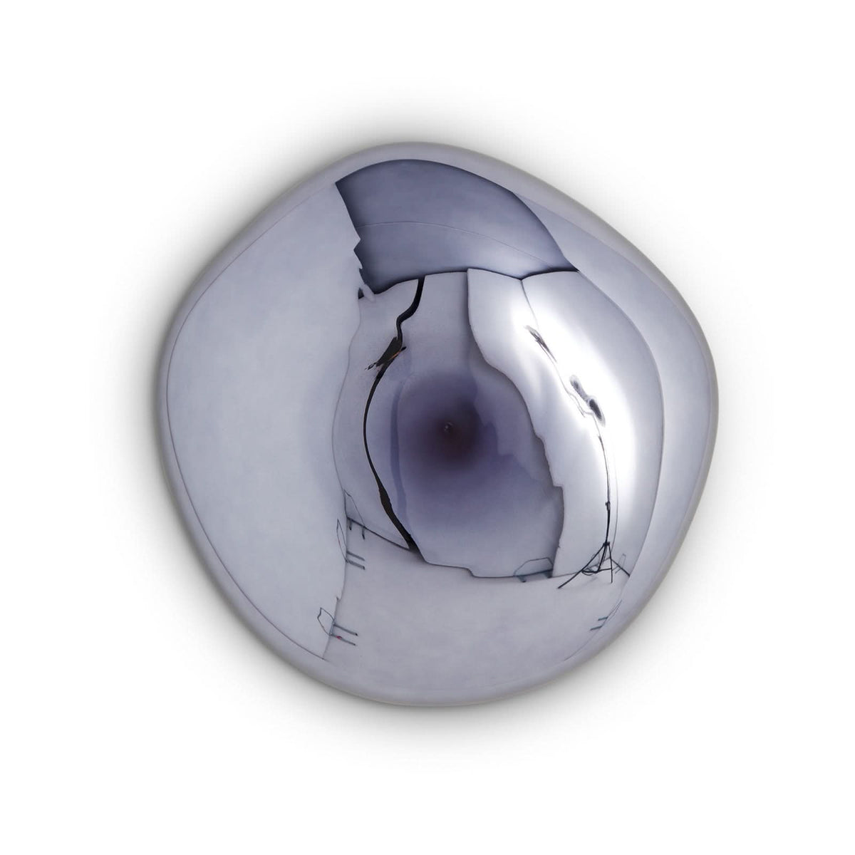 Applique murale LED Melt Surface en acier, gris fumée, Ø 50 cm