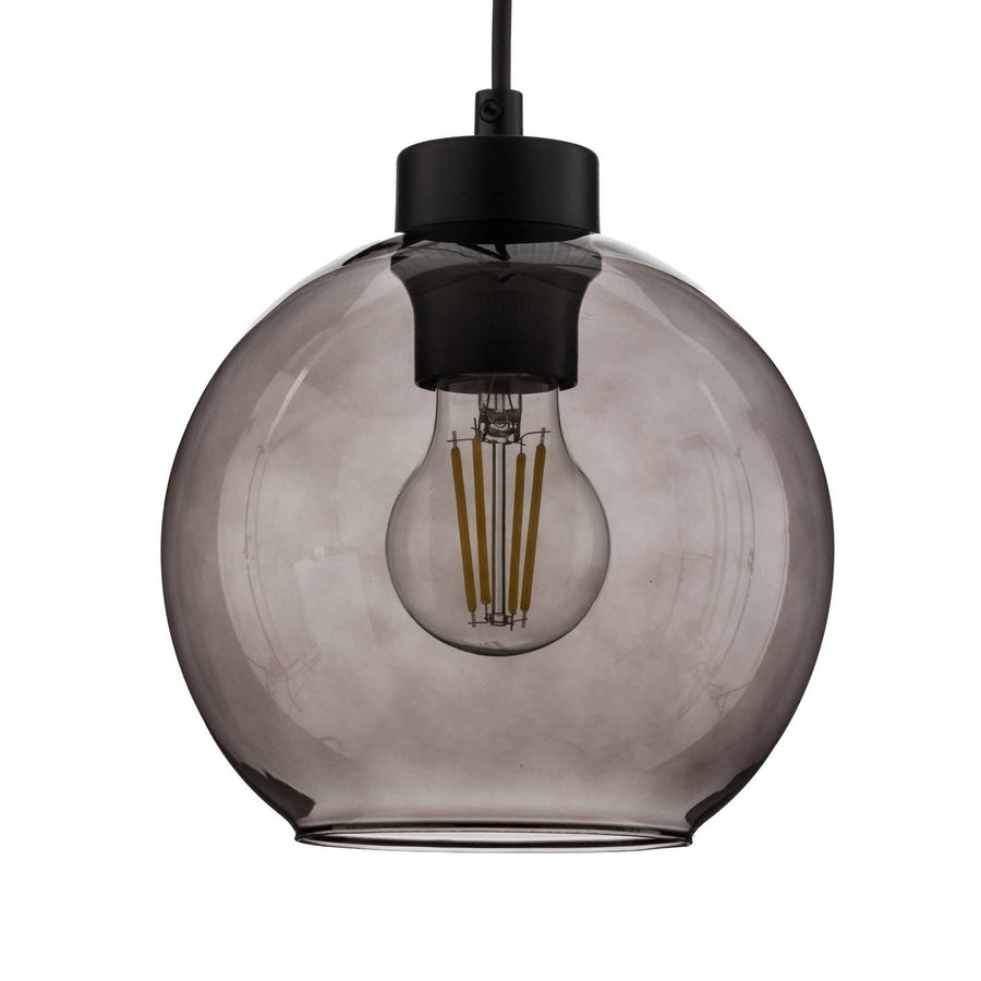 Applique murale Cubus en verre, gris fumée transparent et noir, hauteur 30 cm