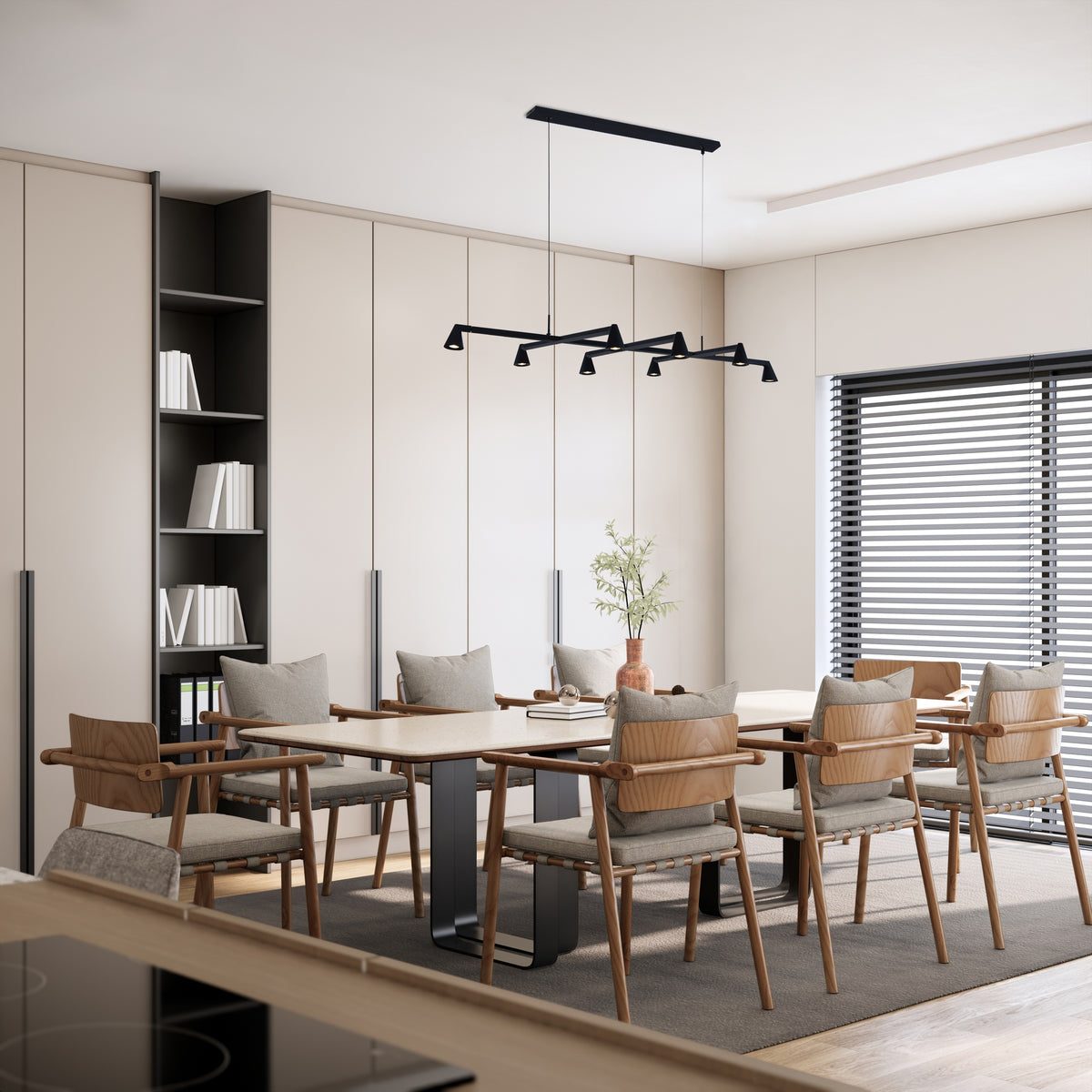 Suspension LED Africa noire, L 147 cm