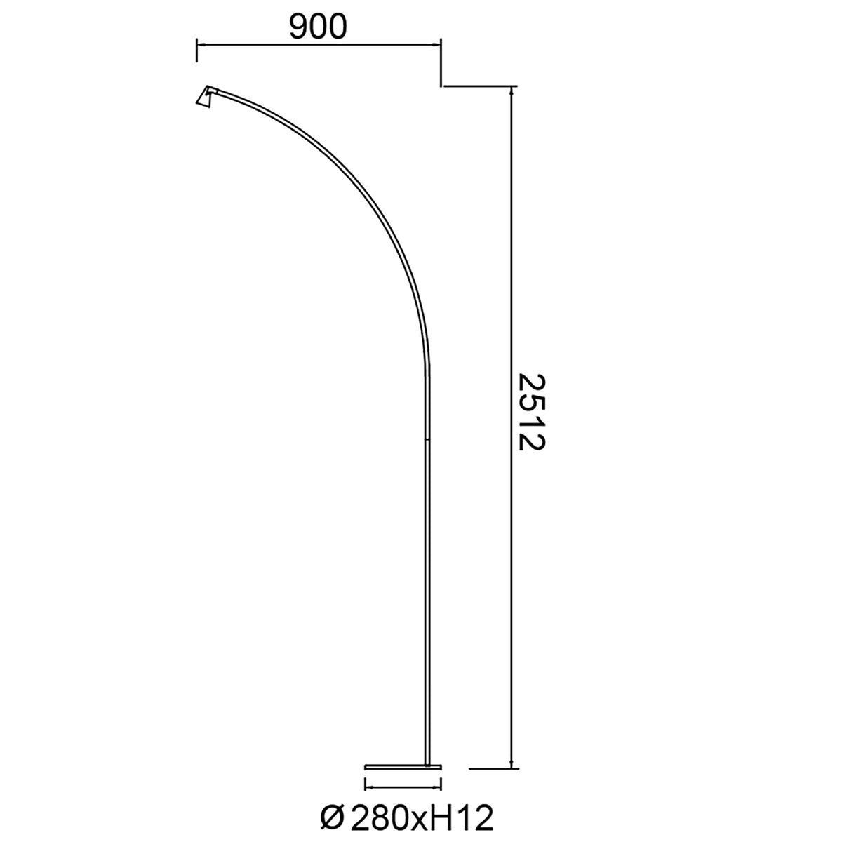 Lampadaire LED Africa noir, L 90 cm