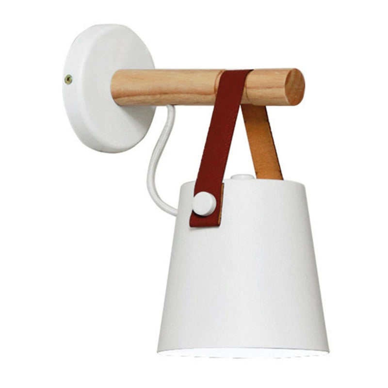 Applique murale Vetra en bois, blanc, Ø 9 cm