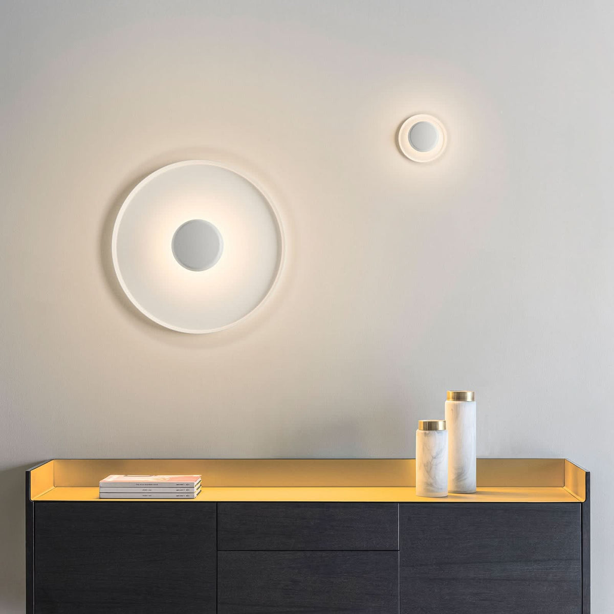 Applique murale LED Top en aluminium, blanc, Ø 60 cm