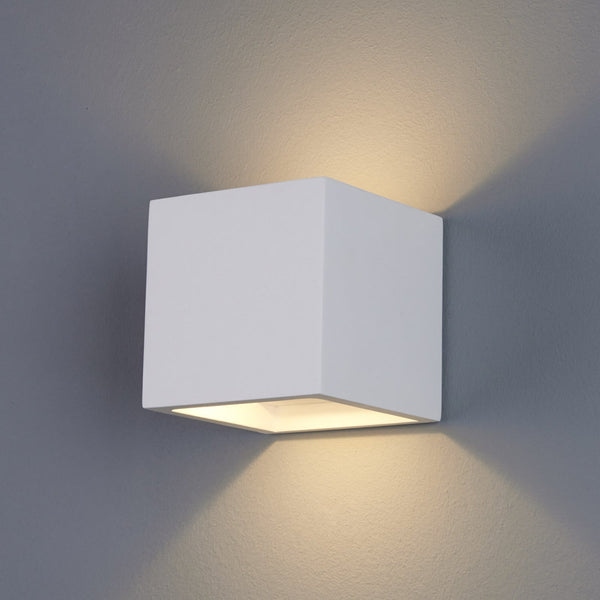 Applique murale LED Marita en plâtre, blanc, hauteur 11,5 cm