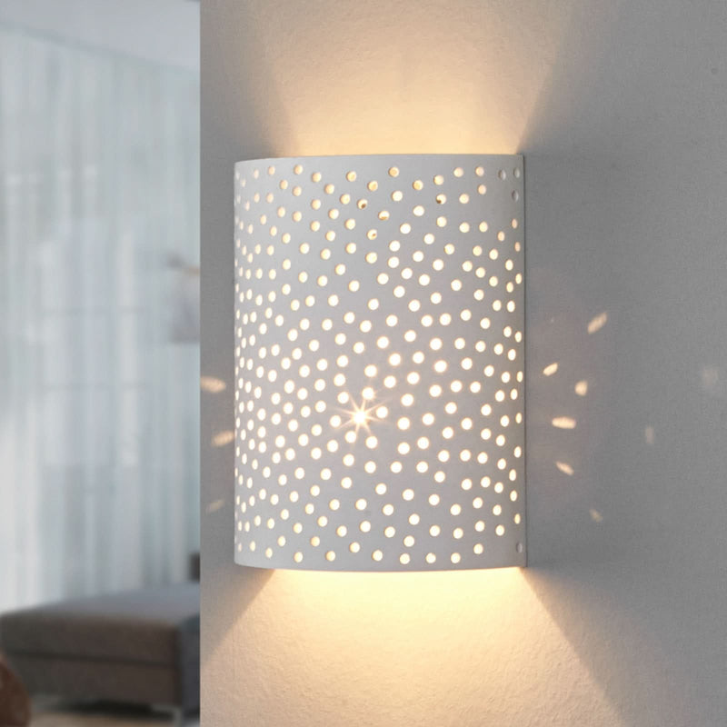 Applique murale en plâtre, blanc, hauteur 23 cm