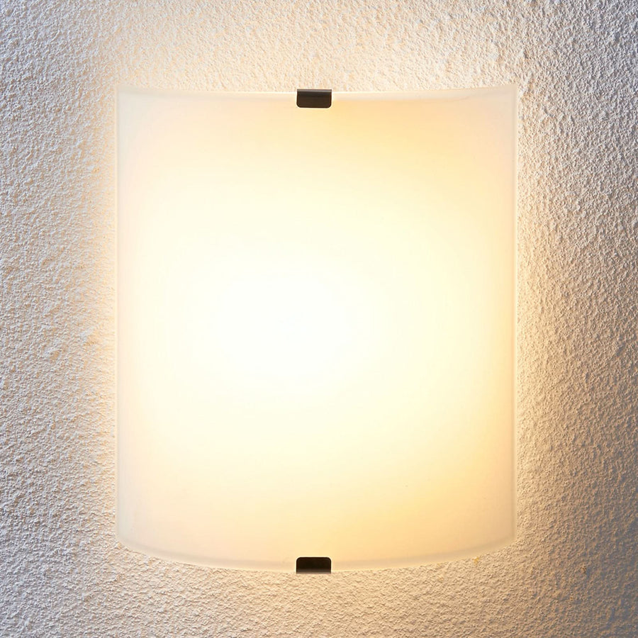 Applique murale LED Helmi en verre, transparent satiné, hauteur 21 cm